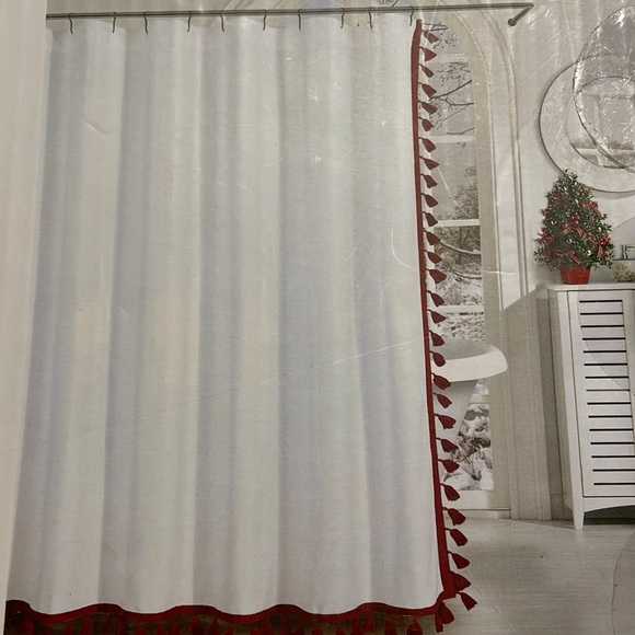 Hotel shower curtain white certified Standard 100 by OEKO-TEX machine washable - Picture 1 of 7